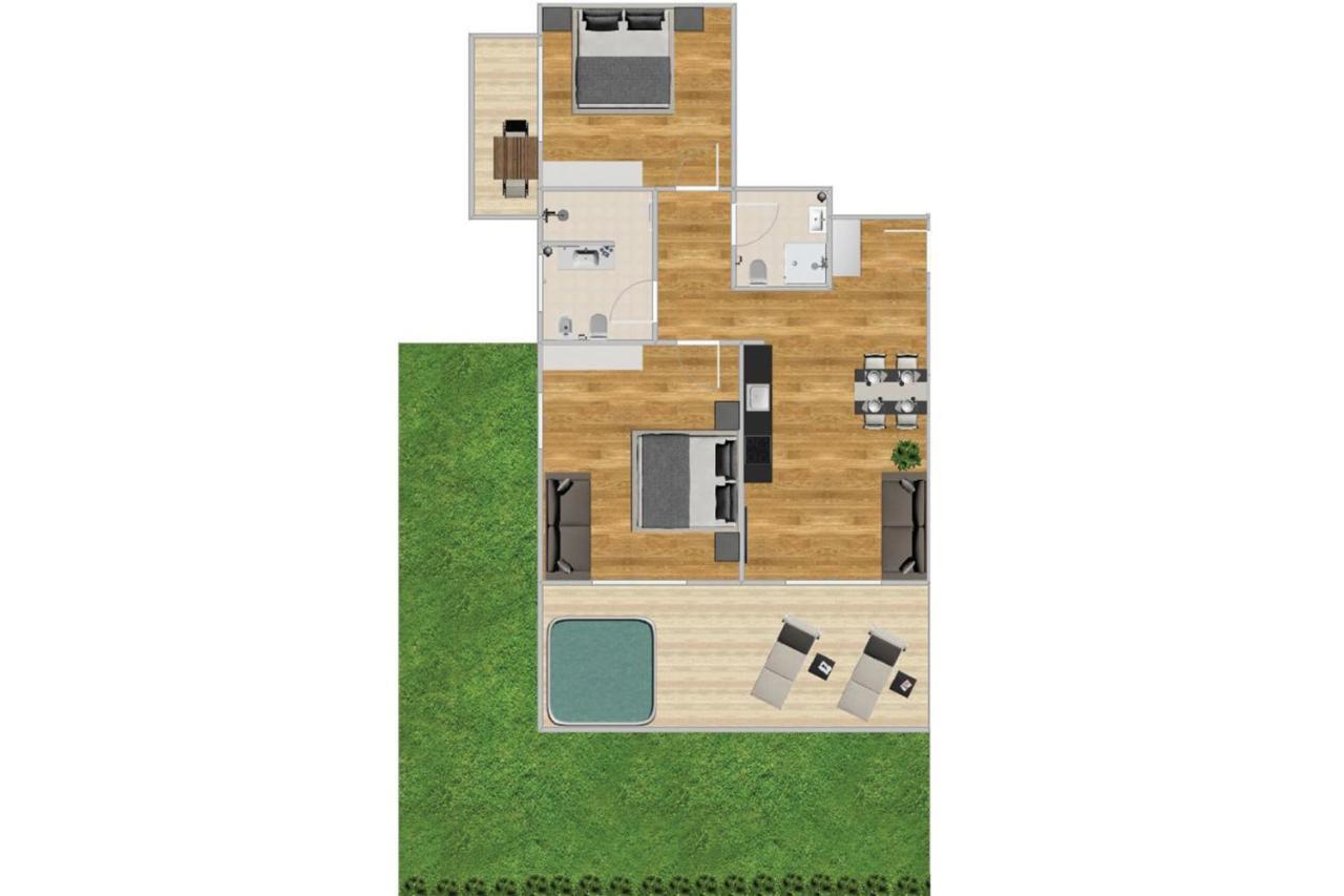 Deluxe Apartment mit 2 Schlafzimmern, Terrasse und Balkon